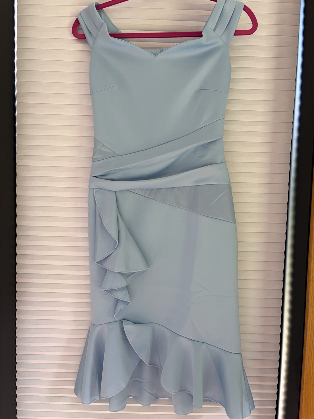 Venus Elegant Light Blue Ruffle Sheath Dress sz xs
